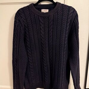 J Crew/Wallace & Barnes Navy Cable Knit Sweater